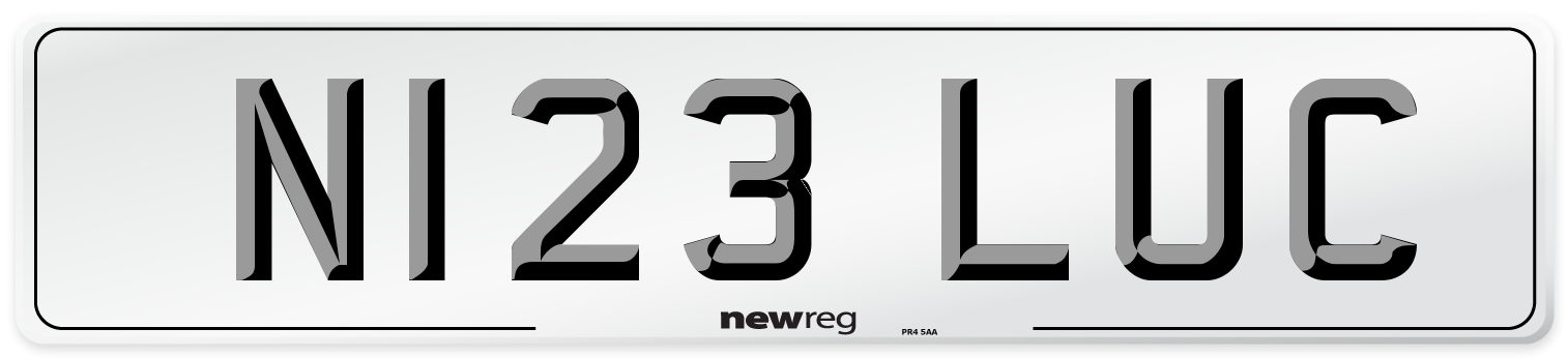 N123 LUC Number Plate from New Reg